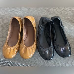Tory Burch Patent Leather Flats Nude and Black